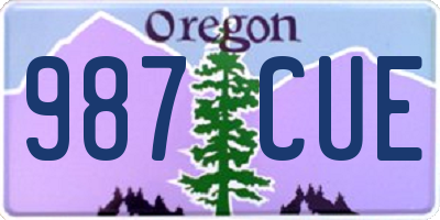 OR license plate 987CUE