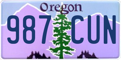 OR license plate 987CUN