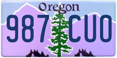 OR license plate 987CUO