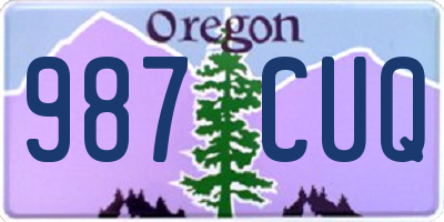 OR license plate 987CUQ