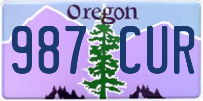 OR license plate 987CUR