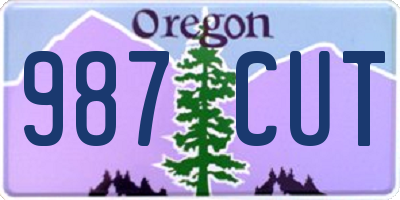 OR license plate 987CUT