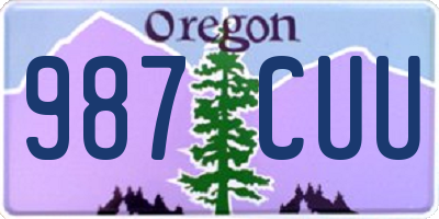 OR license plate 987CUU