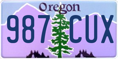 OR license plate 987CUX