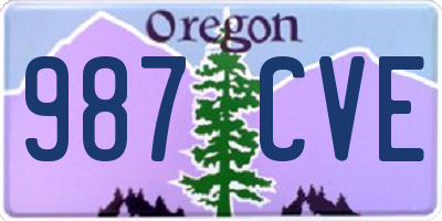 OR license plate 987CVE
