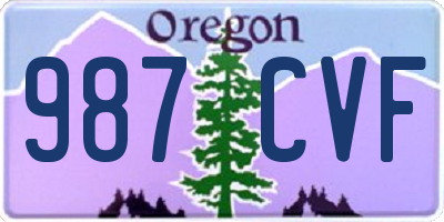 OR license plate 987CVF