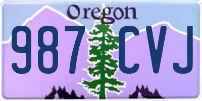 OR license plate 987CVJ
