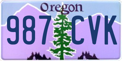 OR license plate 987CVK
