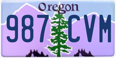 OR license plate 987CVM