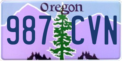 OR license plate 987CVN