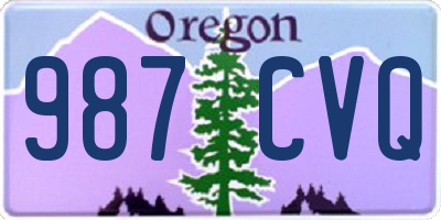 OR license plate 987CVQ