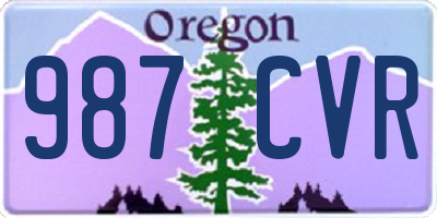 OR license plate 987CVR