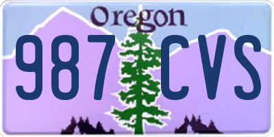 OR license plate 987CVS