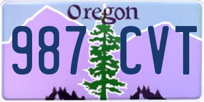OR license plate 987CVT