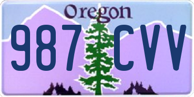 OR license plate 987CVV