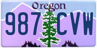 OR license plate 987CVW
