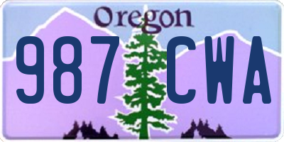 OR license plate 987CWA