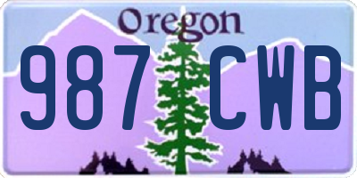 OR license plate 987CWB