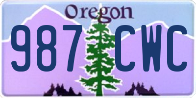 OR license plate 987CWC
