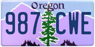 OR license plate 987CWE