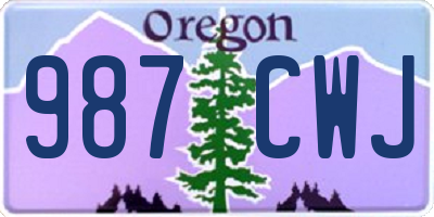 OR license plate 987CWJ