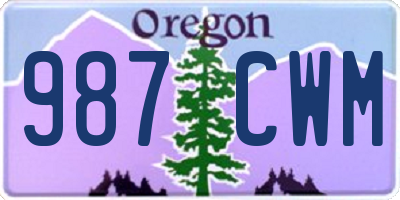 OR license plate 987CWM