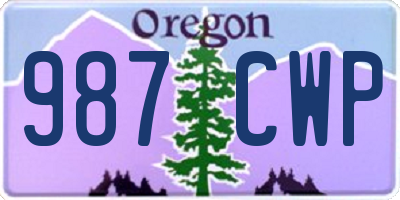 OR license plate 987CWP