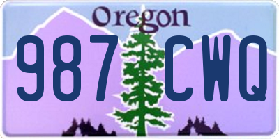 OR license plate 987CWQ