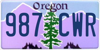 OR license plate 987CWR