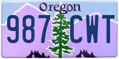 OR license plate 987CWT