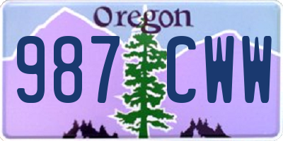 OR license plate 987CWW