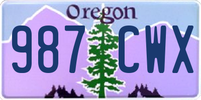 OR license plate 987CWX