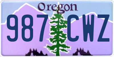 OR license plate 987CWZ