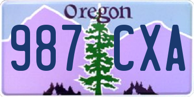 OR license plate 987CXA