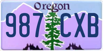 OR license plate 987CXB