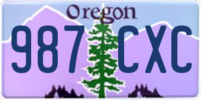 OR license plate 987CXC