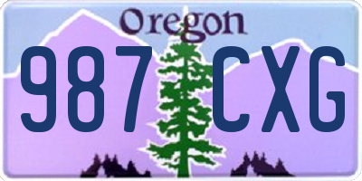 OR license plate 987CXG
