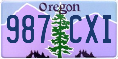 OR license plate 987CXI