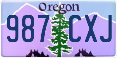 OR license plate 987CXJ