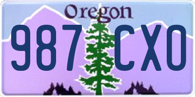OR license plate 987CXO