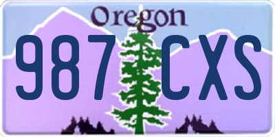 OR license plate 987CXS