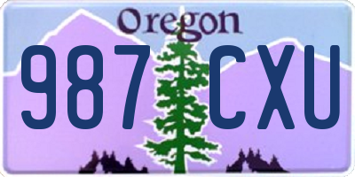 OR license plate 987CXU