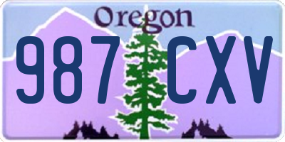 OR license plate 987CXV
