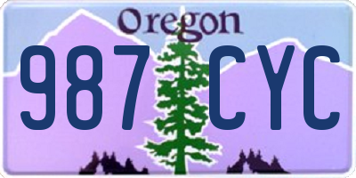 OR license plate 987CYC
