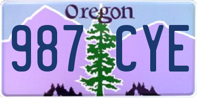 OR license plate 987CYE