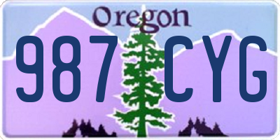 OR license plate 987CYG
