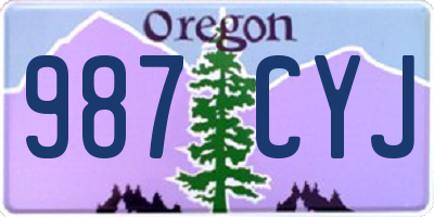 OR license plate 987CYJ