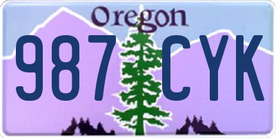 OR license plate 987CYK