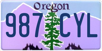 OR license plate 987CYL