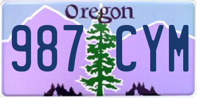 OR license plate 987CYM